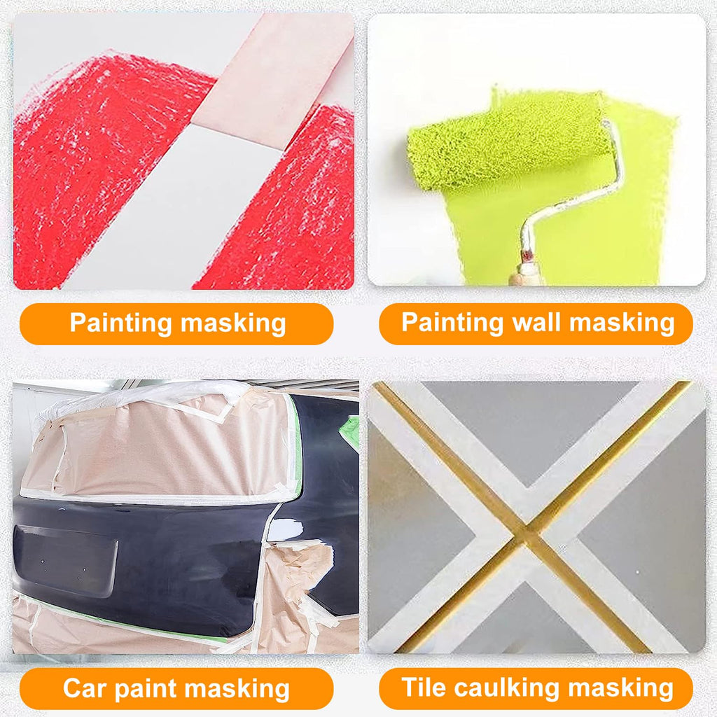 HEYSTYLE Masking Tape 3 Inches x 55 Yards (75mm x 50m) - 2 Rolls, No Residue Beige White Painters Tape, Craft Tape, Strong Adhesive Decorative Tape for Painting, DIY, Arts, Crafts, Labeling