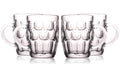BothEarn 1 Pint Dimpled Beer Mug Set of 4 - Heavy British Pub Thick Glass with Handle - Stein Cup for Beer Lover in Home Party BBQ