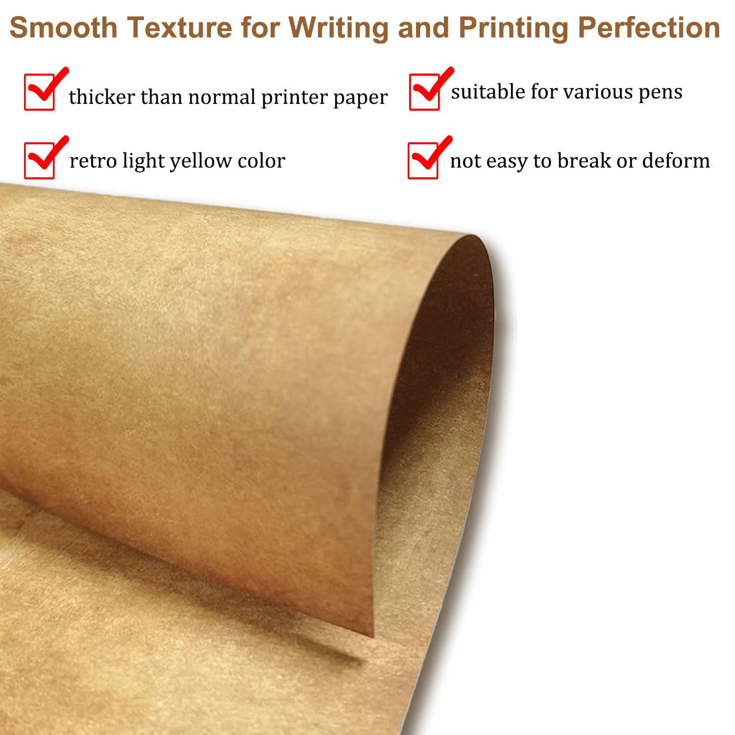 Acidea 100 Sheets Vintage Stationery Paper, 120GSM Thicker A4 Vintage Double Side Printing Papers, Antique Textured Looking Letterhead Paper for Resume, Diploma, Writing, Certificates