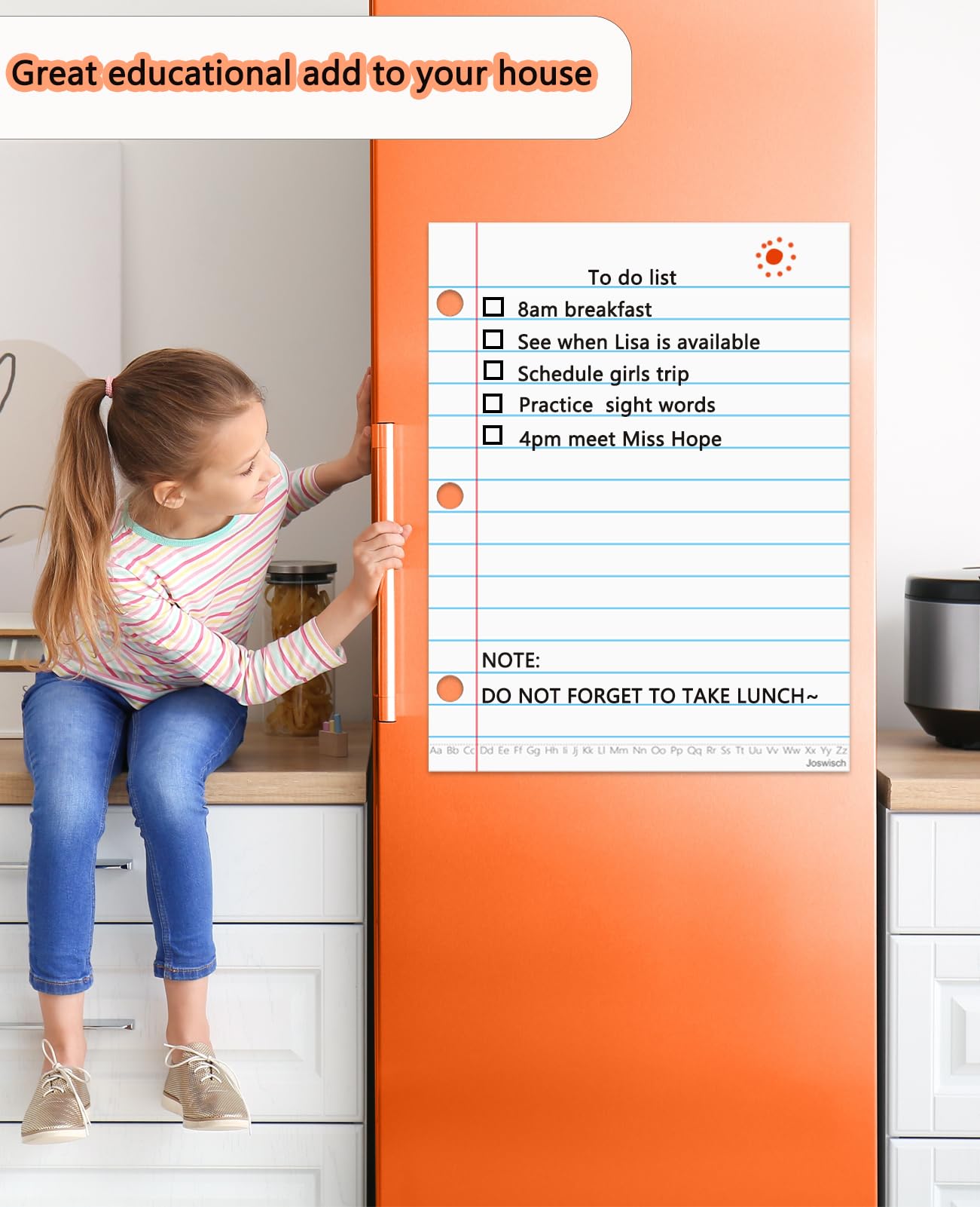 Joswisch Dry Erase Giant Sized Magnetic Notebook Paper, Handwriting Lined Paper for Classroom Whiteboard Accessories, Dry Erase Notebook Teaching Aids, Homeschool Teaching Supplies 17" x 22"