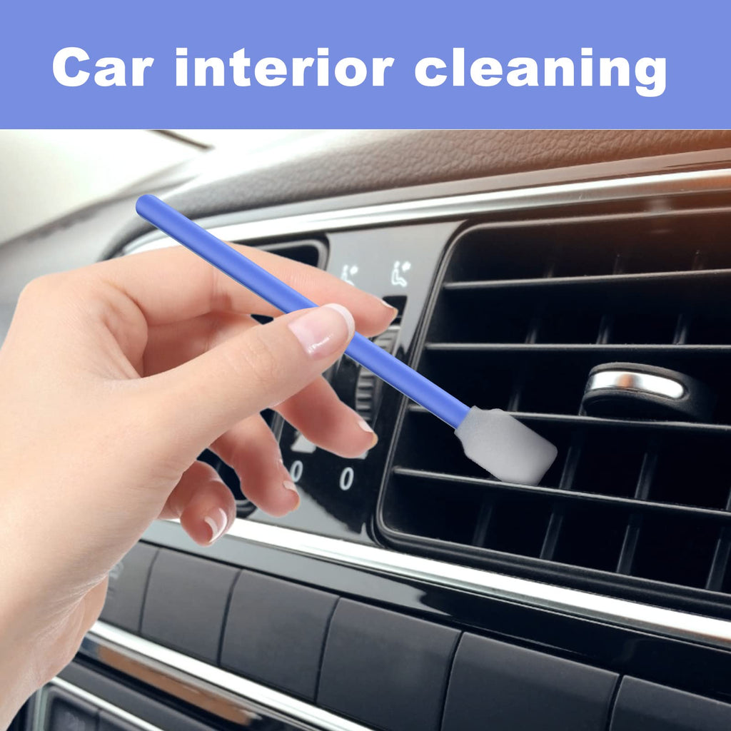 200pcs 5.11" Square Rectangle Foam Cleaning Swab Sticks for Solvent Format Inkjet Printer Roland Optical Equipment-Blue