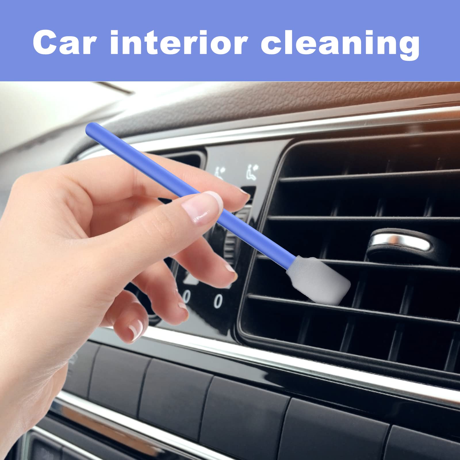 200pcs 5.11" Square Rectangle Foam Cleaning Swab Sticks for Solvent Format Inkjet Printer Roland Optical Equipment-Blue