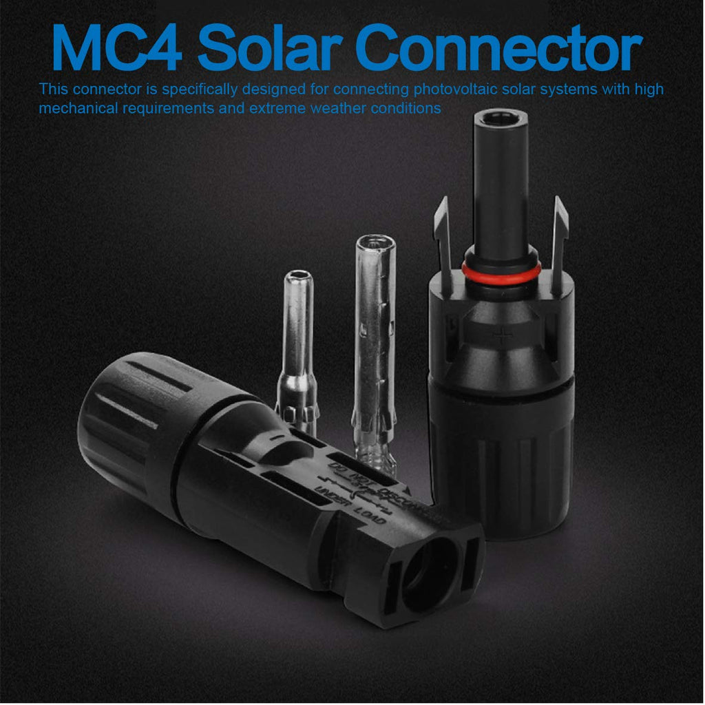 Ruikarhop MC4 Connectors Y Branch 1 to 2 Parallel Adapter Cable Wire Plug,MC4 Assembly Tool and 5 Pair MC4 Male/Female Solar Panel Cable Connectors