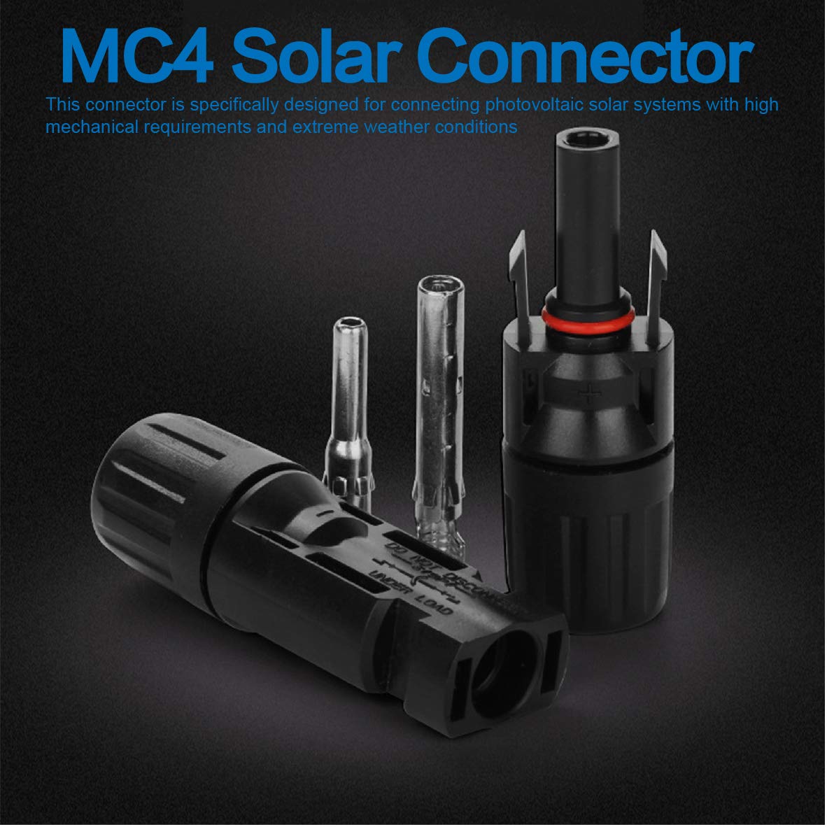 Ruikarhop MC4 Connectors Y Branch 1 to 2 Parallel Adapter Cable Wire Plug,MC4 Assembly Tool and 5 Pair MC4 Male/Female Solar Panel Cable Connectors