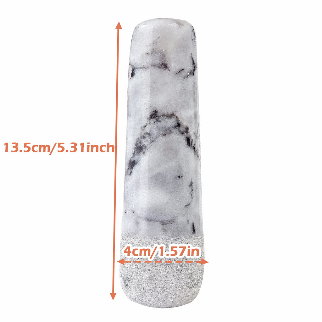 SIPARUI Marble Replacement Pestle 5.3inch Only Polished Stone Pestle (Mortar is not Included)(Light Gray White)