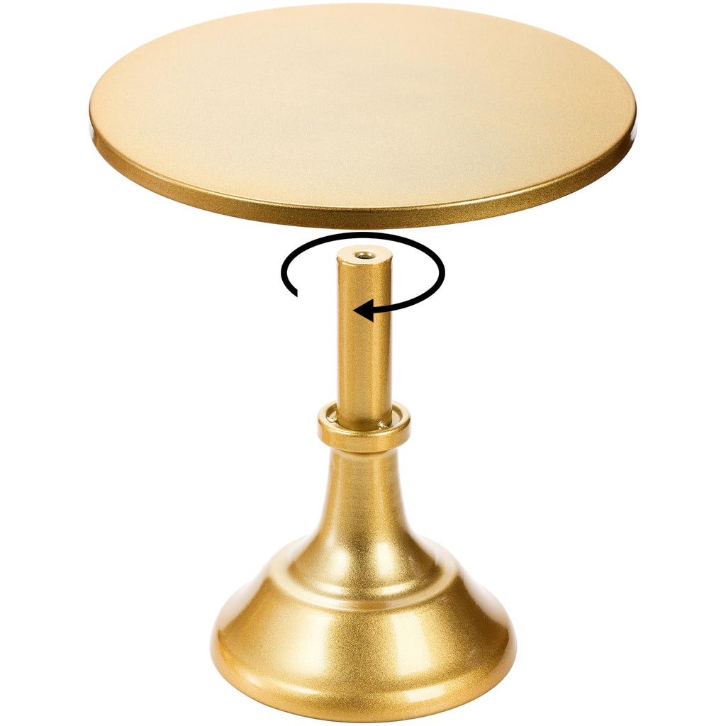 yarlung 3 Pack Gold Cake Stands, 8/10/12 Inch Metal Cupcake Display Stand Pillar Style Dessert Stand for Wedding, Party, Birthday, Celebration, 3 Sizes