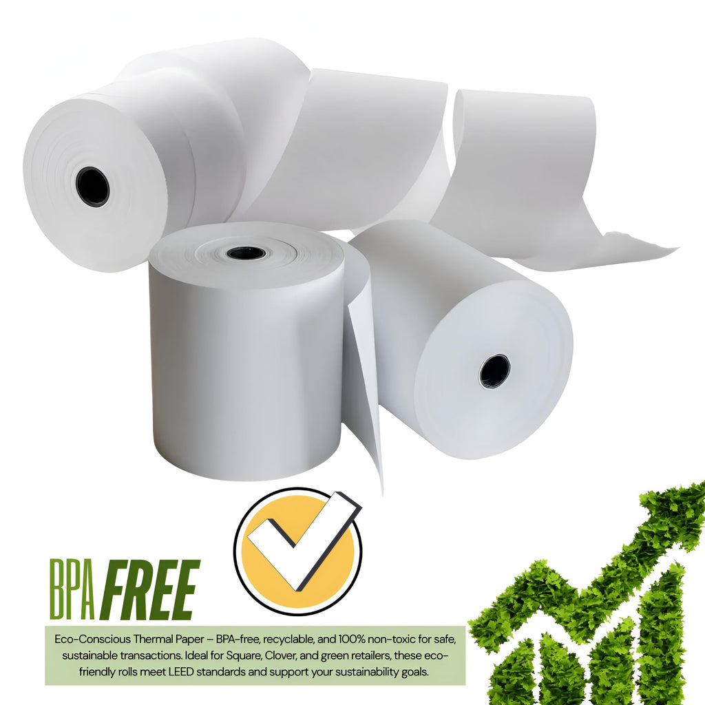 (10 Rolls) 3 1/8" x 230ft Thermal Paper Rolls- BPA Free 80mm, Receipt Paper Rolls for POS Systems, Cash Register, Square Terminal, Clover, Epson TM-T88V, Star TSP100III