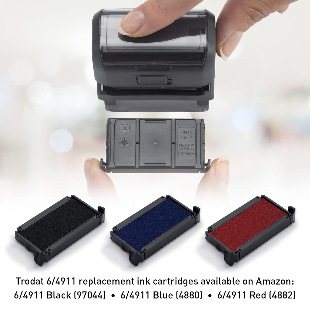 Trodat Printy 4911 Self-Inking Stock Stamp- "FAXED" (w/box) Red pad, Climate Neutral, Up to 65% Recycled Plastic.