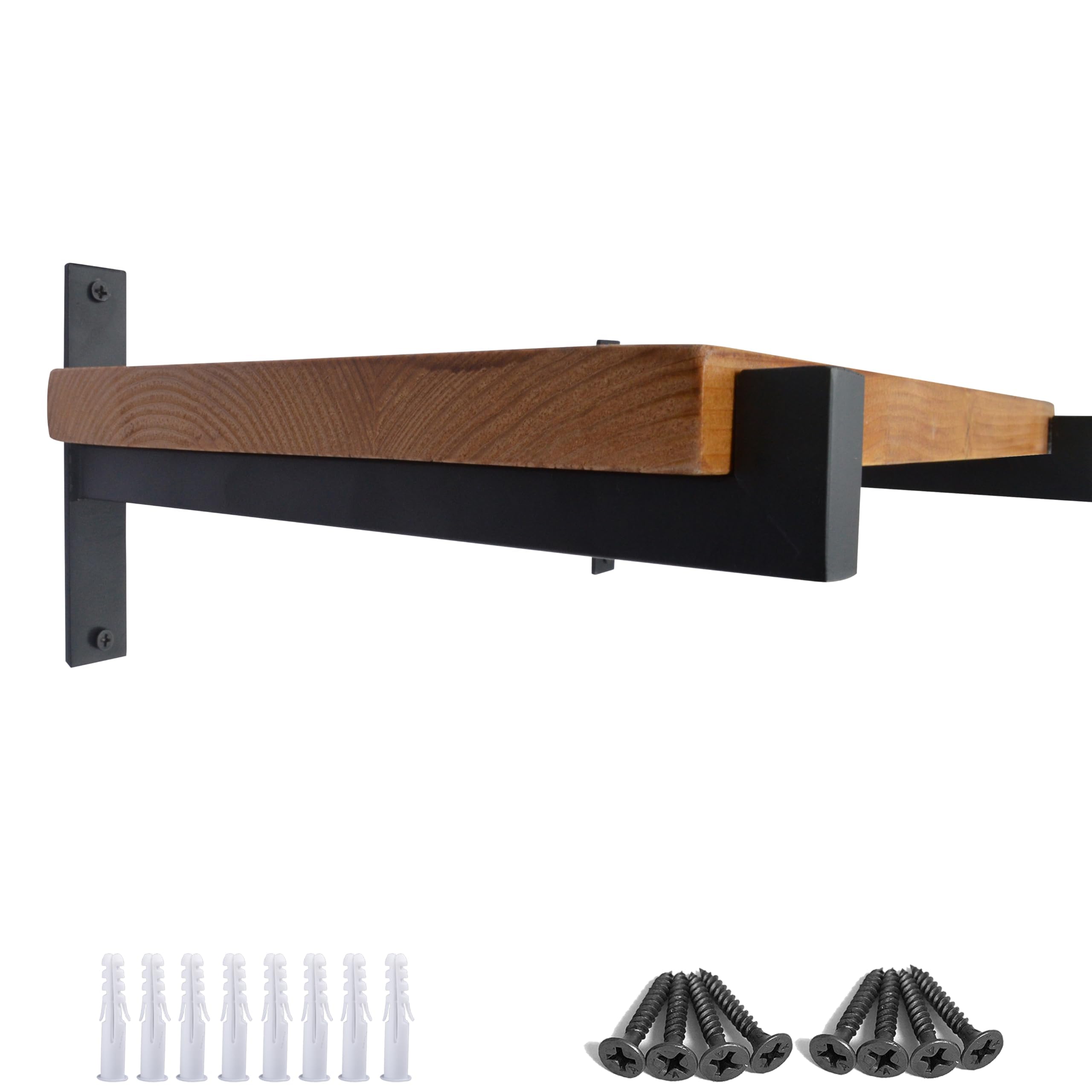 OVOV 2 Pack Heavy Duty Shelf Brackets Wall Mounted Brackets for Shelves Industrial Metal Shelf Supports Black 12 Inch