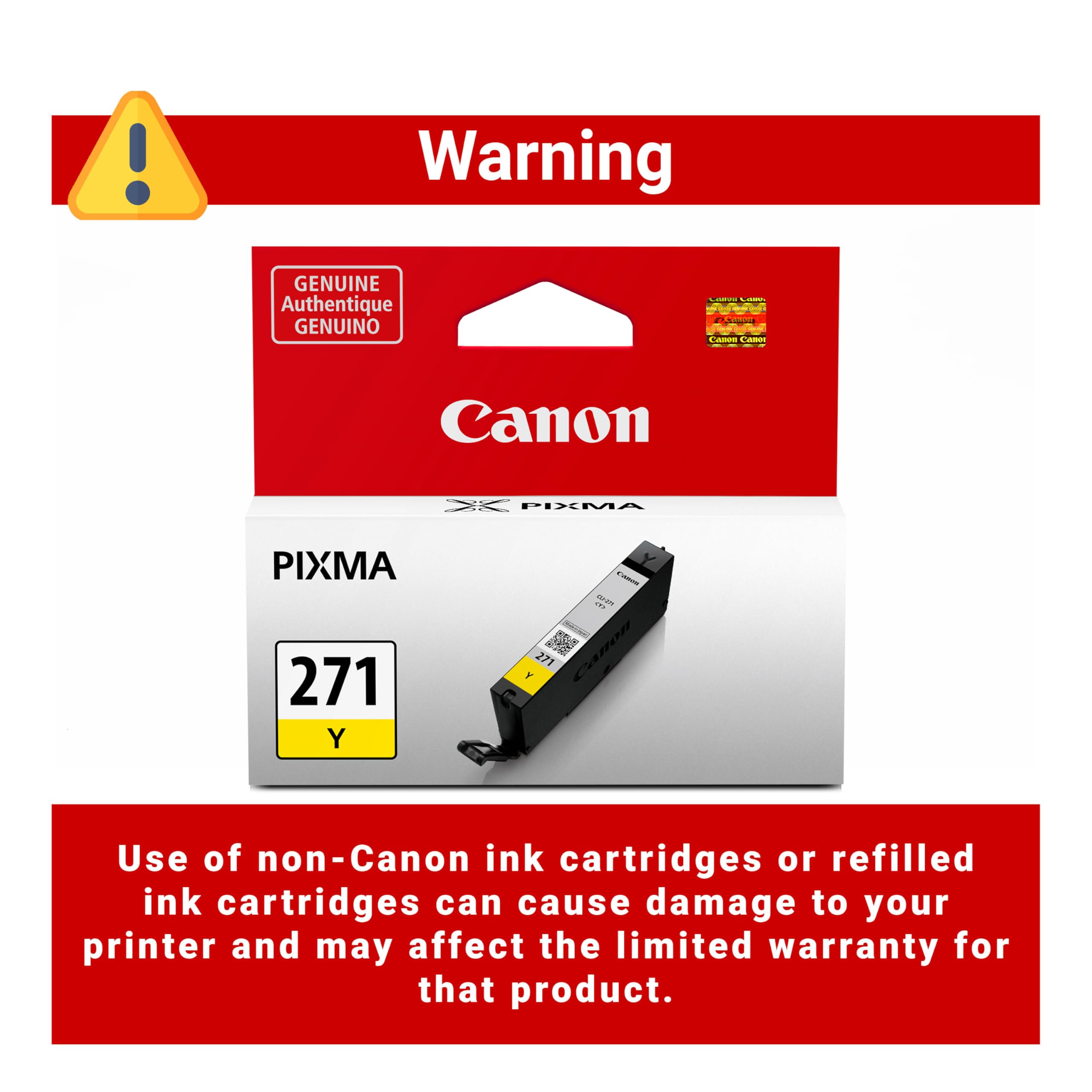 Canon Genuine Canon CLI-271 Ink Cartridge, Yellow