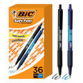 BIC Soft Feel Retractable Ballpoint Pen with 1.0 mm Medium Point and No-Slip Grip, 36-Count in Assorted Ink