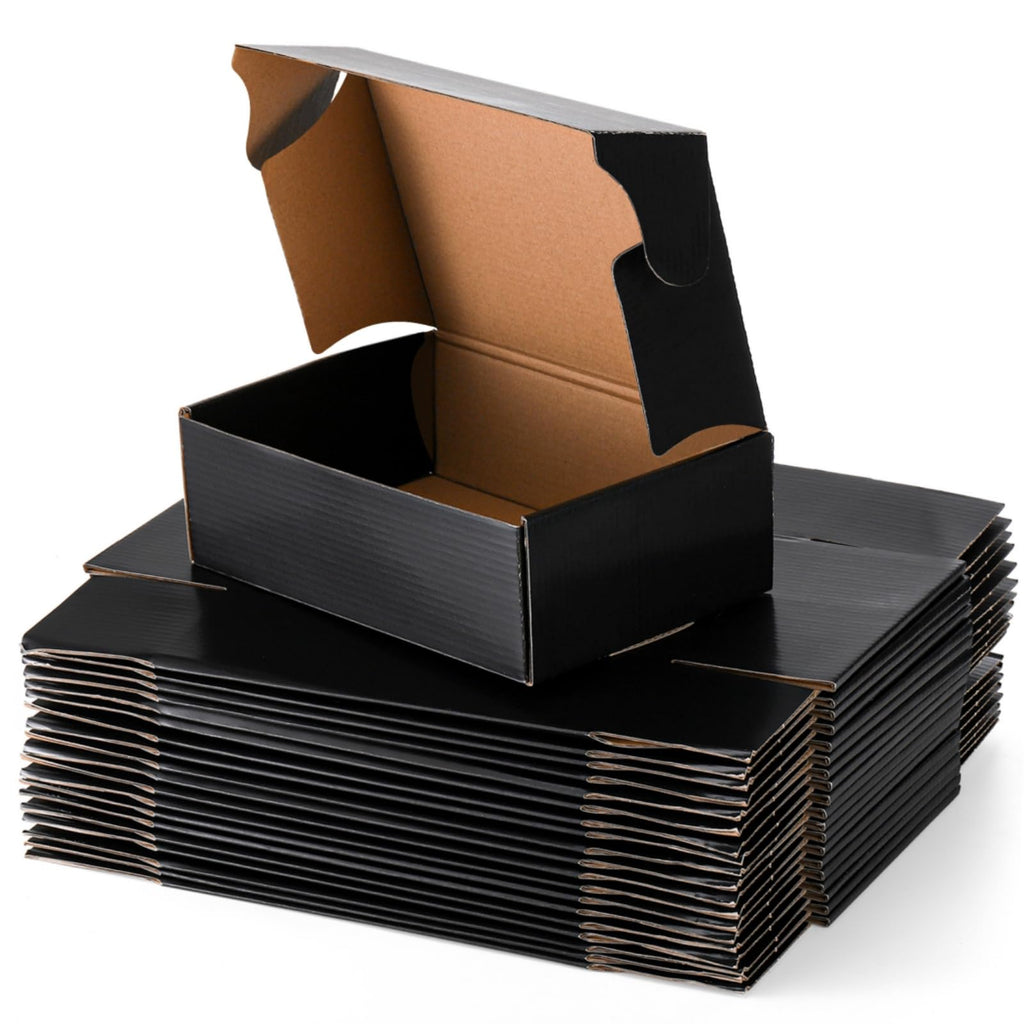 Dicunoy 30 Pack Shipping Boxes 9 x 6 x 3 Inches, Small Cardboard Box Black, Triple Wall Corrugated Cardboard Box for Mailing Packing Literature Mailer, Packaging Boxes for Gift, Small Business
