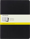 Moleskine Cahier Journal, Soft Cover, XL (7.5" x 9.5") Squared/Grid, Black, 120 Pages (Set of 3)