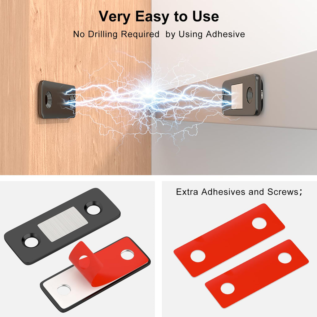 Jiayi Cabinet Magnetic Catch 8 Pack Ultra Thin Cabinet Door Magnets Stick on Drawer Magnets Cabinet Latch Magnetic Closures for Cabinets Kitchen Closet Door Closing Magnetic Door Catch Closer