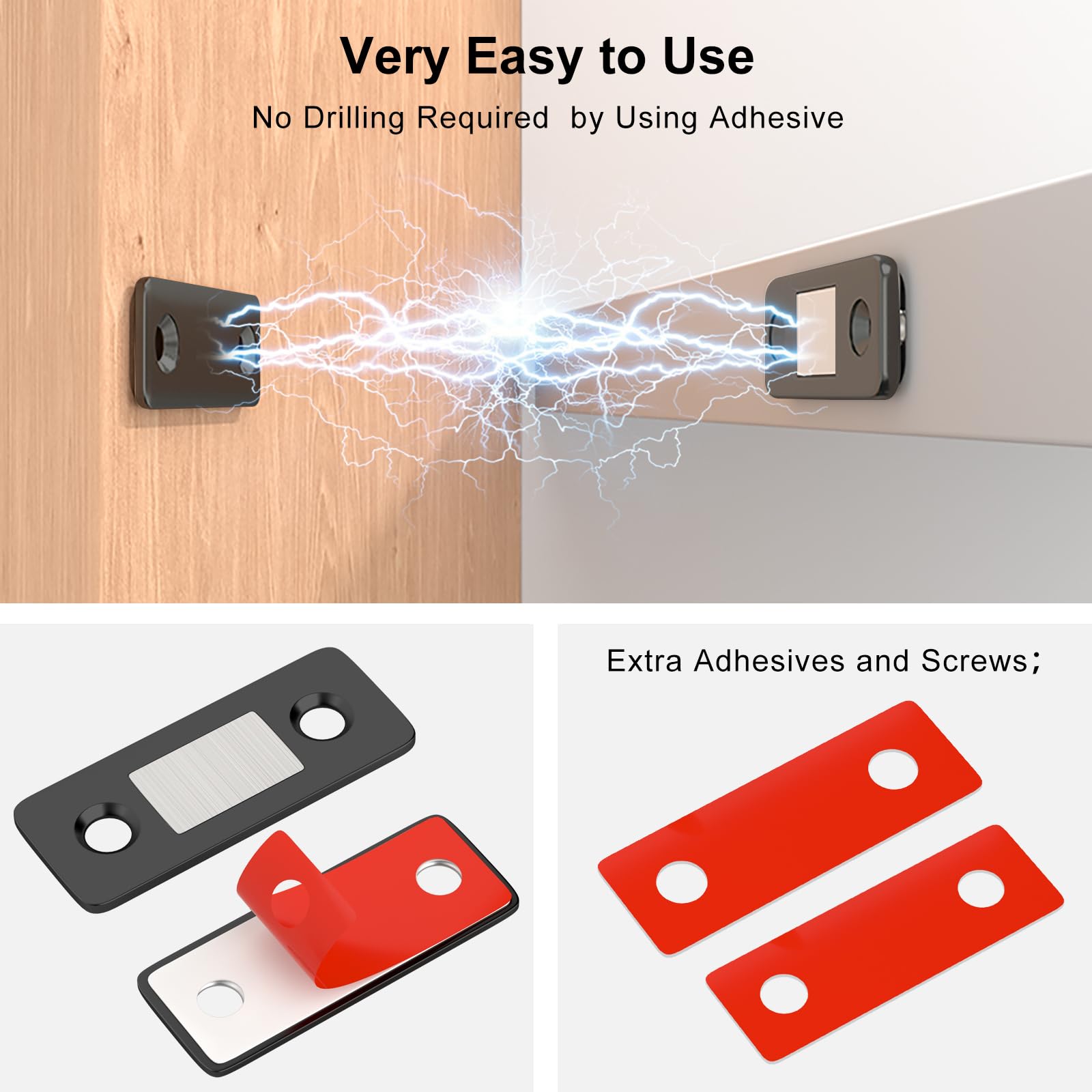 Jiayi Cabinet Magnetic Catch 8 Pack Ultra Thin Cabinet Door Magnets Stick on Drawer Magnets Cabinet Latch Magnetic Closures for Cabinets Kitchen Closet Door Closing Magnetic Door Catch Closer