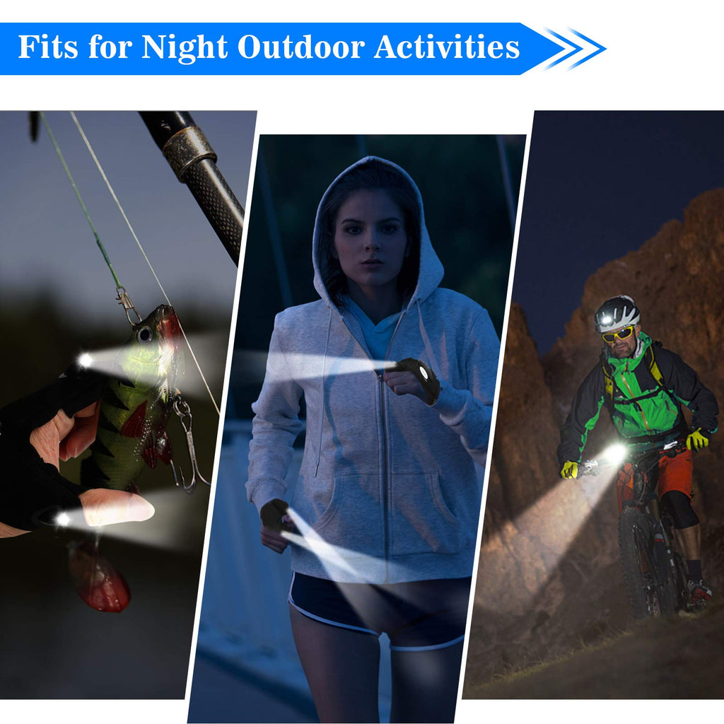 MOIPEJO LED Flashlight Gloves Waterproof, Valentines Day Gift for Him Men Boyfriend Husband, Cool Gadget Finger Lights for Fishing Camping, Father's Day Birthday Christmas Gifts