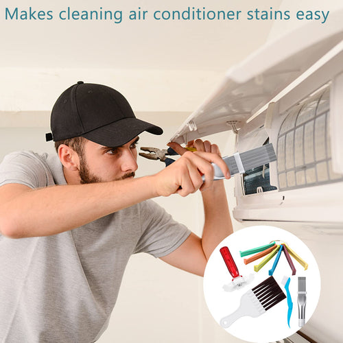 5 Pcs Air Conditioner Fin Cleaner Set 3 Different Ac Fin Comb Condenser Fin Straightener,2 Different Brush Condenser Ac Coil Cleaner Air Refrigerator Fin Cleaner Evaporator Radiator Repair Clean Tool