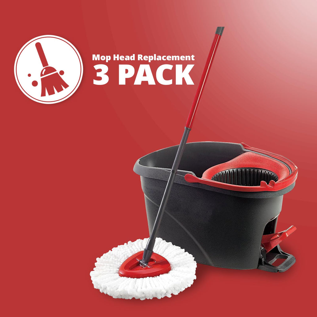Spin Mop Head Refills, 4pcs Mop Head Compatible for Vlieda EasyWring 1-Tank System, Microfiber Triangle Replacement Pads, Machine Washable