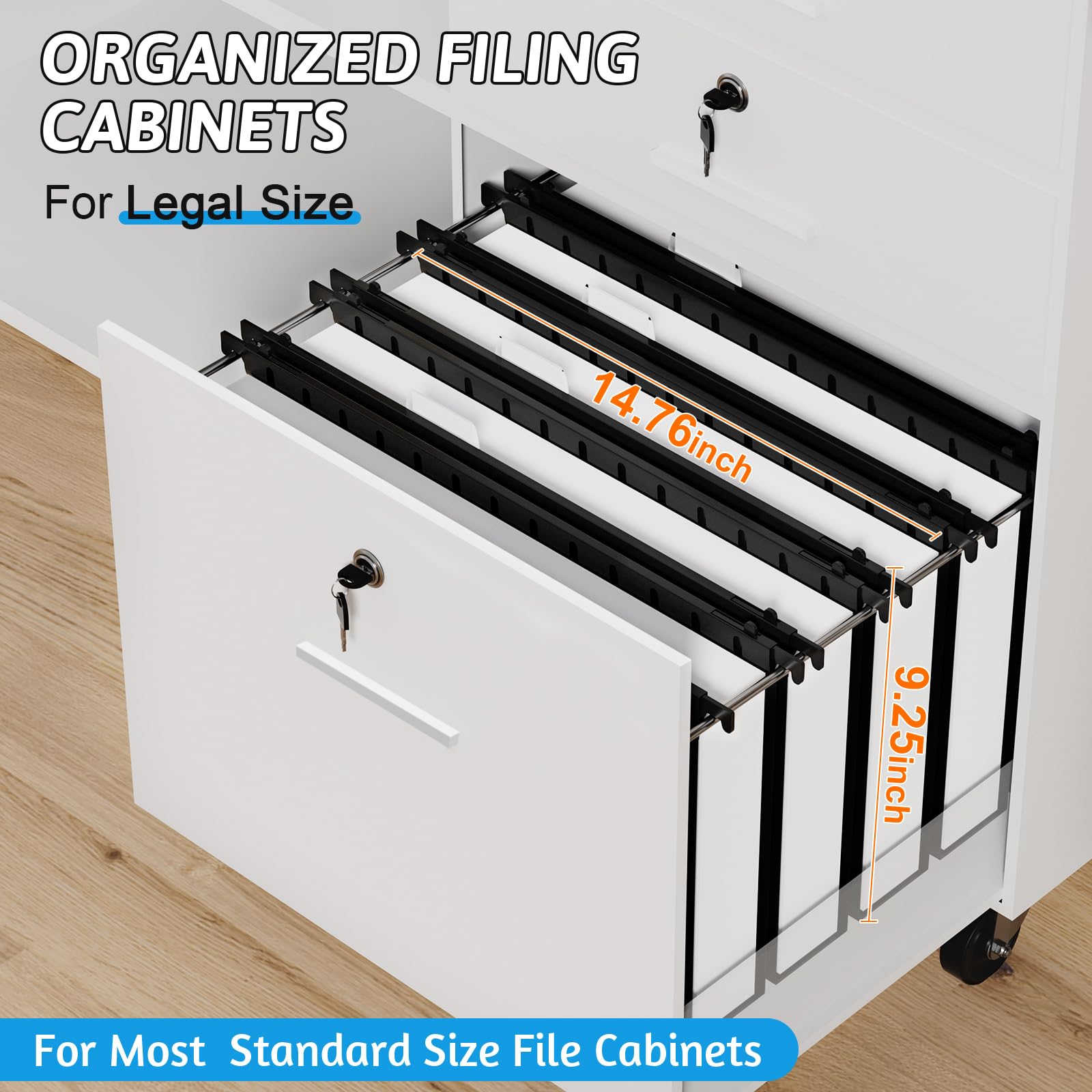 NORDUN Plastic Extra Capacity Legal Size Hanging File Folders,12 Pack Reinforced Legal Hanging Folders,Heavy Duty 2 Inch Expansion,Adjustable Tabs,Filing Cabinet Folders for Bulky Files (Black)