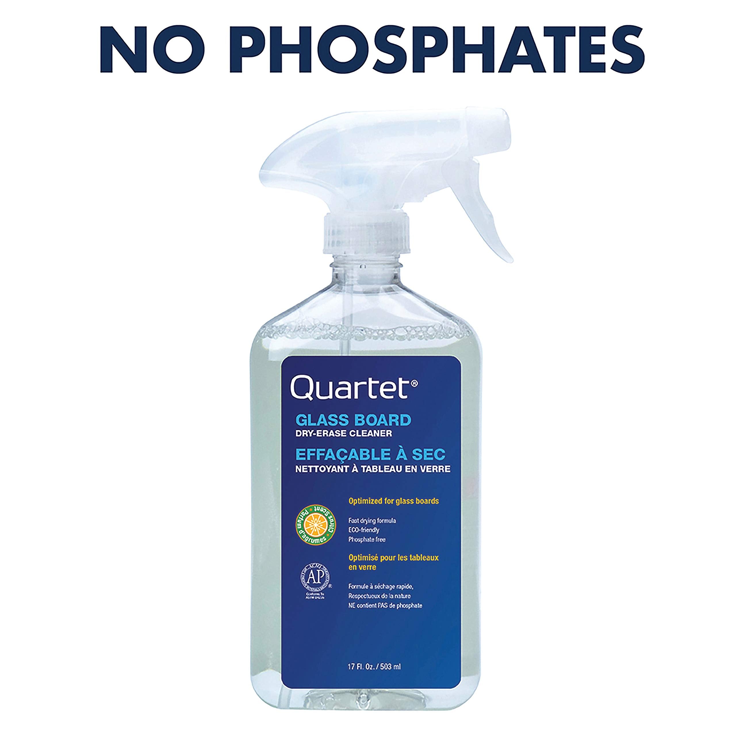 Quartet Glass Board Cleaner, Non-Toxic, Fast Drying, Orange Scent, 17 Fl. Oz. / 503 ml (3413826651) (562)