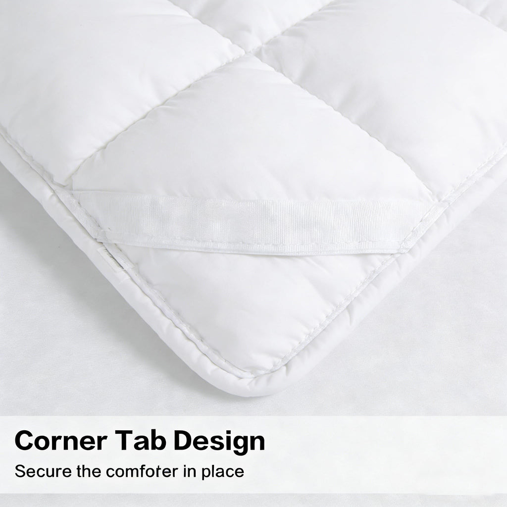 All Season Queen Size Comforter -Soft Quilted Down Alternative Breathable Duvet Insert with Corner Tabs - Luxury Hotel Collection-Reversible Fluffy Washable(88 by 88 inches,White)