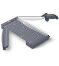 Firbon 12" Guillotine Paper Cutter with Hidden Ruler, Compact Heavy Duty 12-Sheet Capacity Trimmer for Cardstock, Photos, Scrapbooking, Office, Classroom, Studio (Gray)