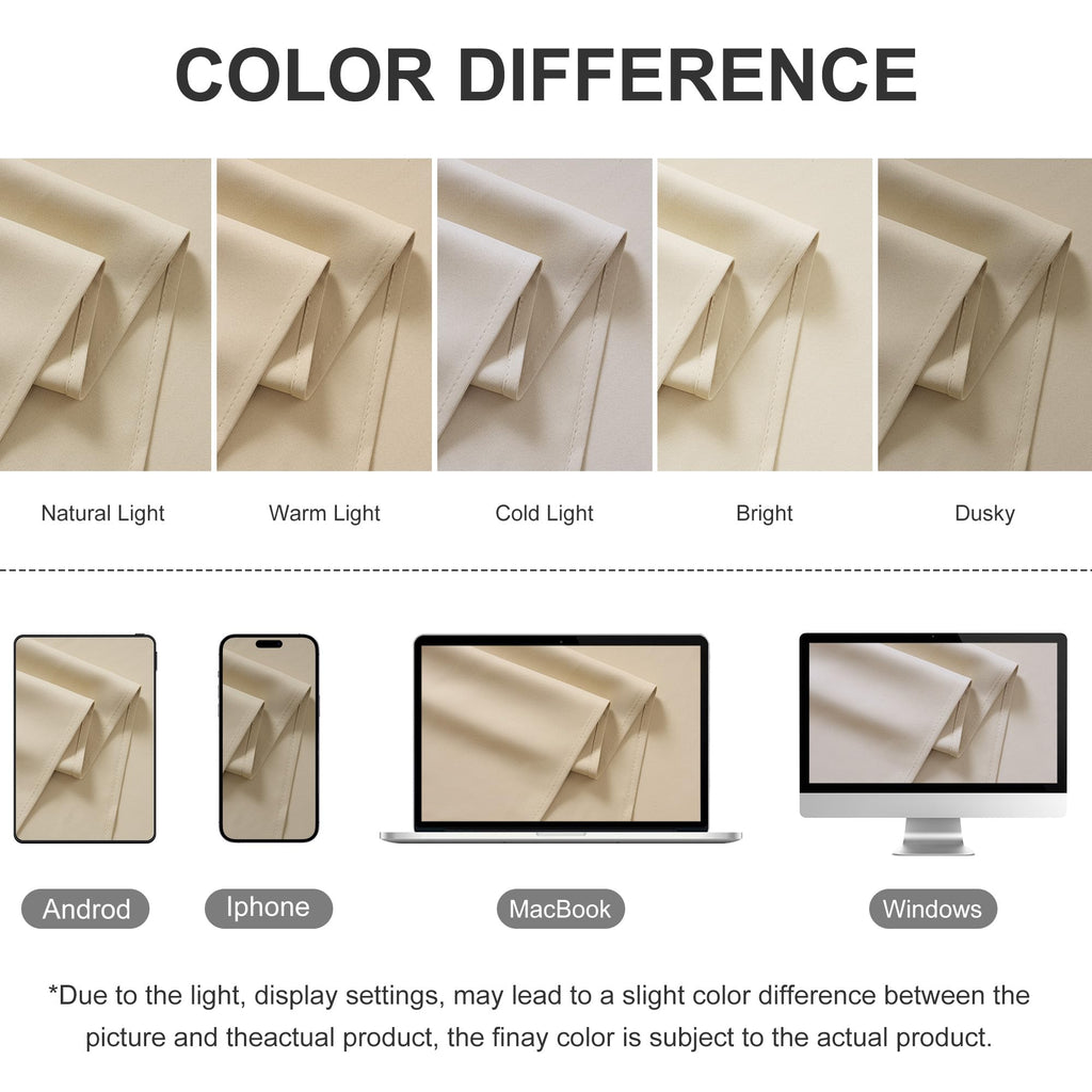 RYB HOME Outdoor Patio Curtain - Pergola Drape Indoor Outdoor Waterproof Curtains, Grommet Drape Blackout for Pavilion Gazebo Porch Door, 1 Panel, 52 inches Wide x 84 inches Long, Biscotti Beige