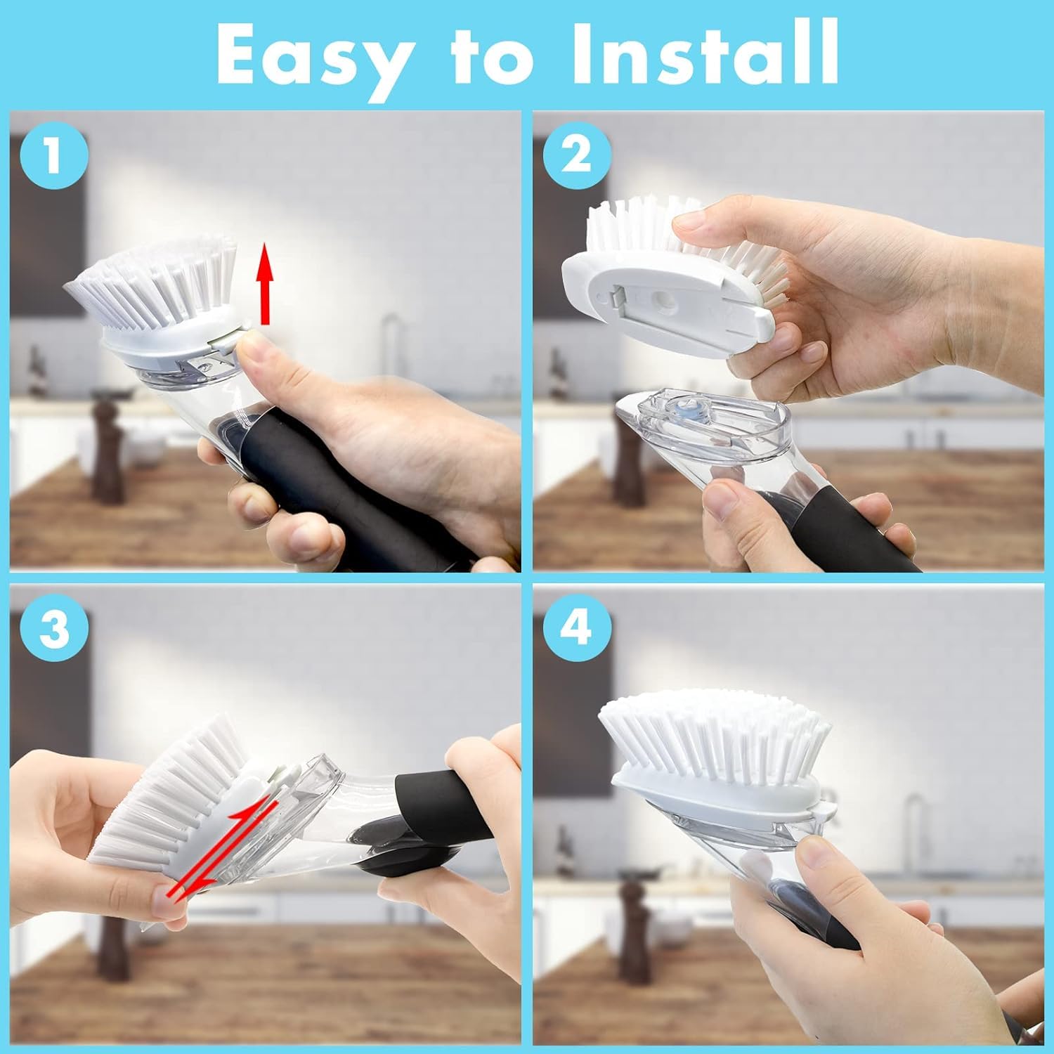 6 Pack Soap Dispensing Brush Replacement Head