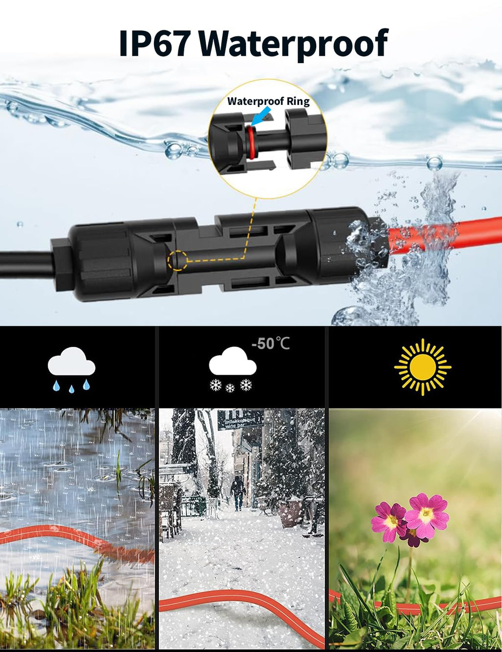 Tonton M-C-4 Solar Connector to XT60 Adapter Connector Cable, 12AWG Solar Panel Adapter for EF ECOFLOW River & Delta Series Portable Power Station, Solar Generator, RV Foldable Solar Panel (3M/10FT)