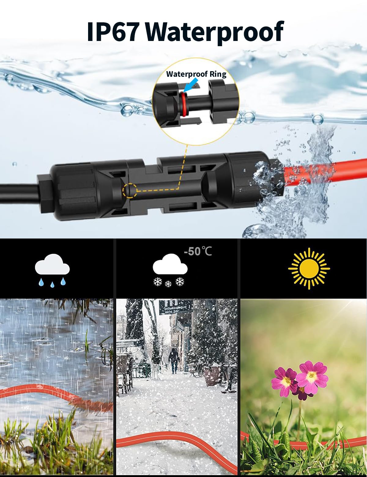 Tonton M-C-4 Solar Connector to XT60 Adapter Connector Cable, 12AWG Solar Panel Adapter for EF ECOFLOW River & Delta Series Portable Power Station, Solar Generator, RV Foldable Solar Panel (3M/10FT)