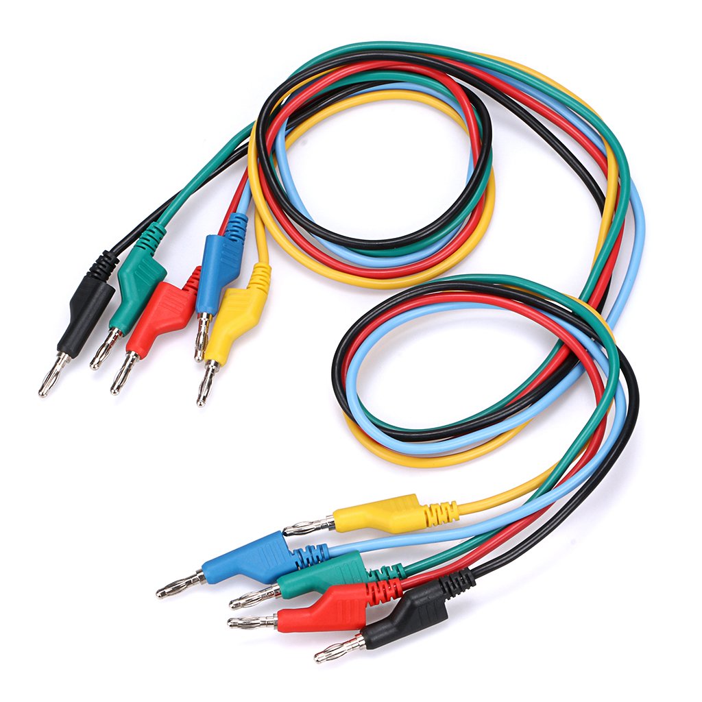 JuxYes Pack of 5 Colors Banana to Banana Plug Test Leads Set - 4mm Stackable Banana Test Cable Wire for Multimeter