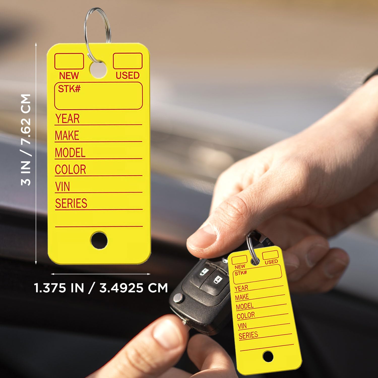 200 Pcs Poly Key Tags With Rings and Markers - Solution for Key Management - Plastic Tags With Keychain Labels - 1.4 x 3-in