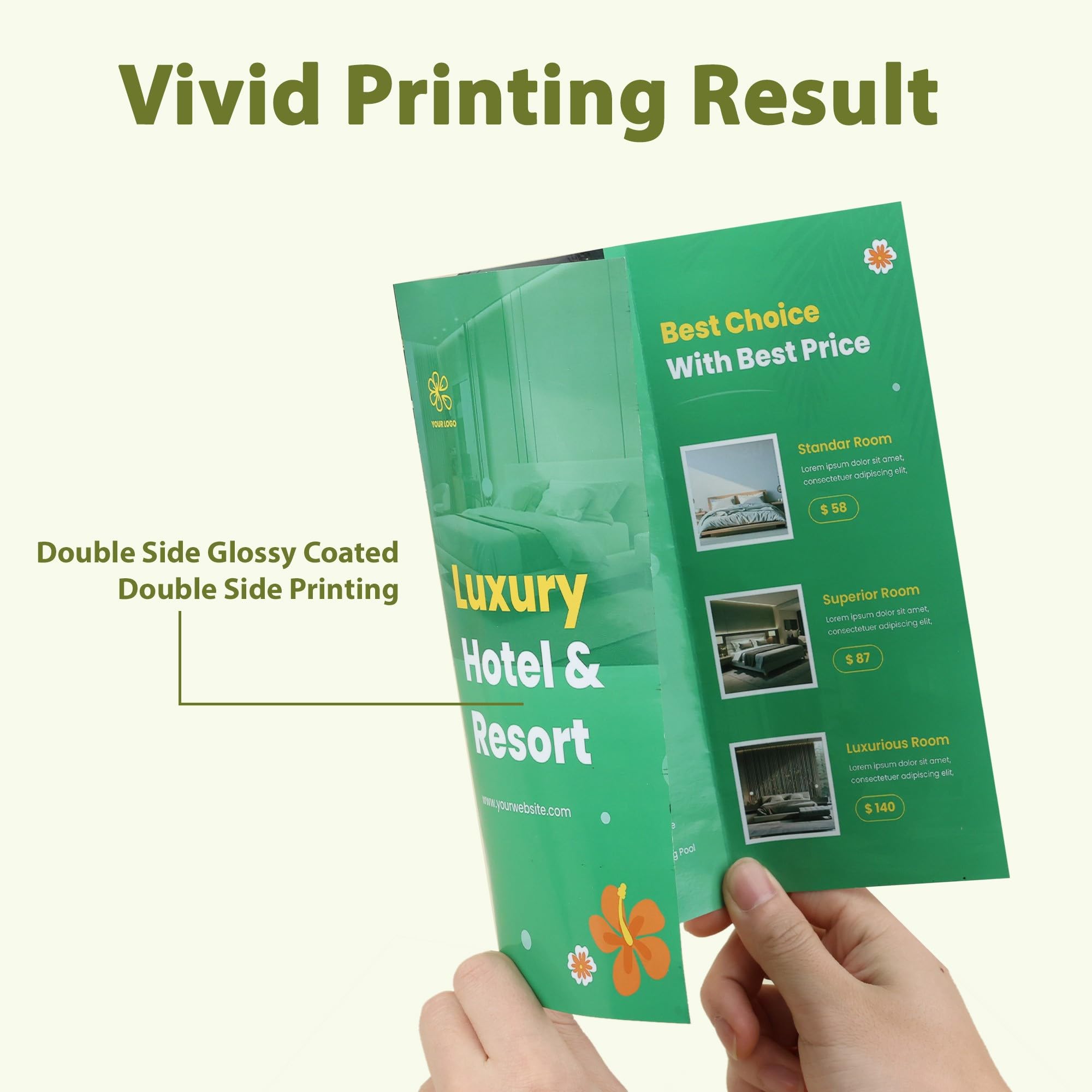 Koala Double Sided Glossy Inkjet Brochure Paper 8.5X11 Inches Thin 37lb 140gsm 100 sheets for Inkjet Printer Dye Ink for Photo Flyer Calendar Magazine Printing