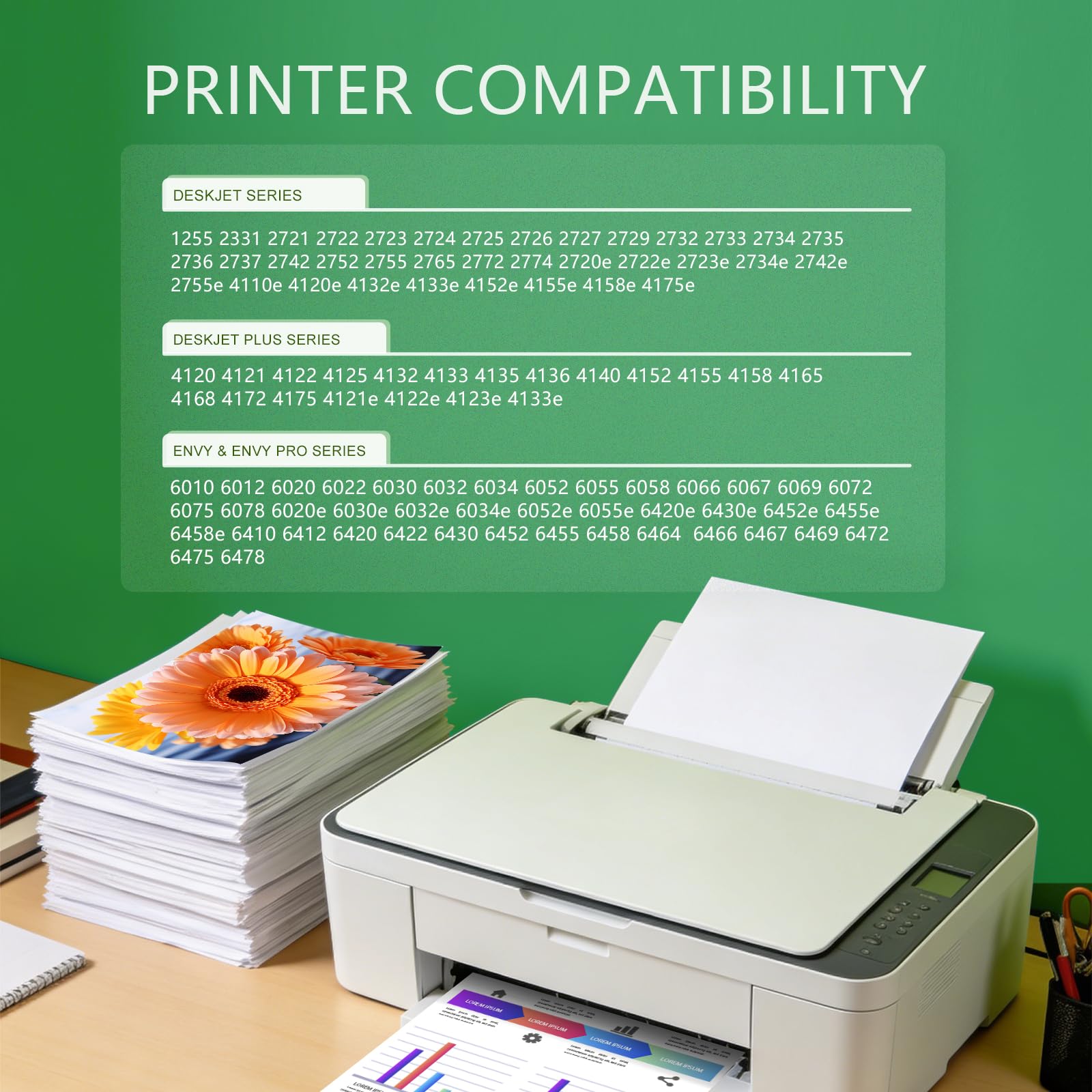 YATUNINK 67XL Black Ink Cartridge Compatible for HP Ink 67 67 Black Ink Cartridge Works with DeskJet 2700 2755 2755e 4155 4155e Envy 6000 6055e 6400 6455e Printer (1 Black) 1Pack