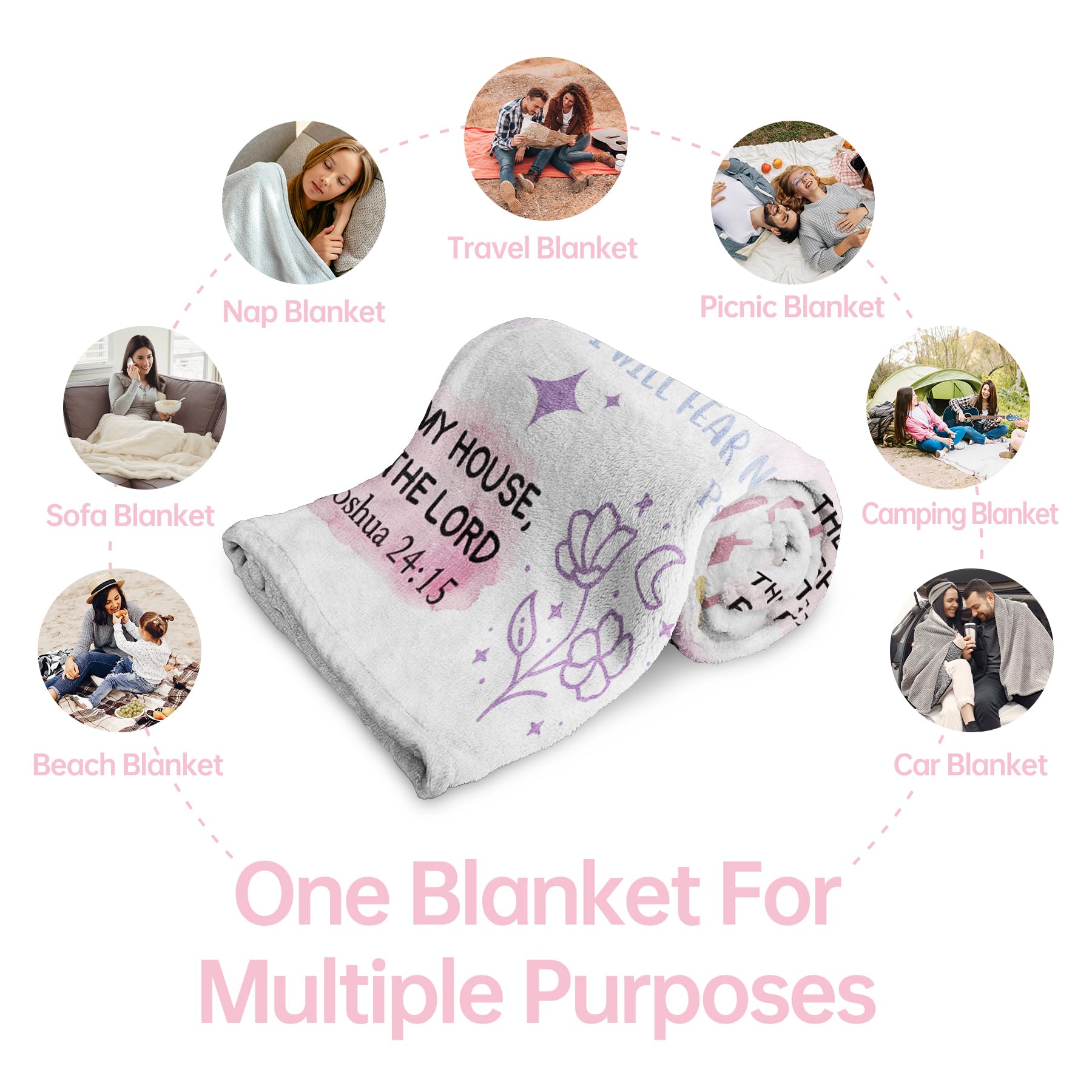 Encoink Baptism Gifts for Girl, I Am a Child of God Blanket, Teen Girl Gifts Trendy Stuff, Christian Birthday Gifts for Teen Girls, Women Confirmation & First Communion Gifts for Girls(50 * 60)