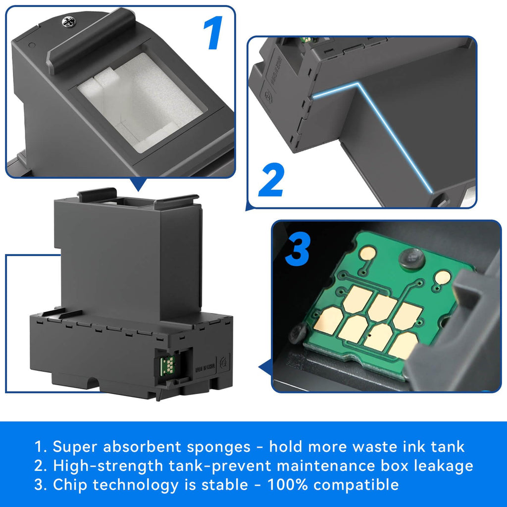 T04D1 Maintenance Box for EcoTank ET-15000 ET-3760 ET-3850 ET-4850 ET-4760 ET-3750, T04D100 Ink Maintenance Box for ET15000 ET-4750 ET-3830 ET-3843 ET-5150 ET-2980 ET3760 Printer, TO4D1/04D1/EWMB2