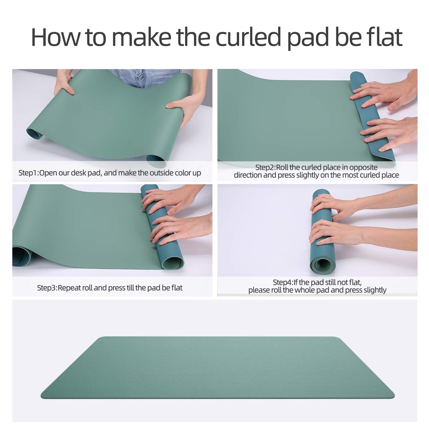 YSAGi Multifunctional Office Desk Pad, Ultra Thin Waterproof PU Leather Mouse Pad, Dual Use Desk Writing Mat for Office/Home (31.5 inch x 15.7 inch , Pistachio Green + Green Blue)