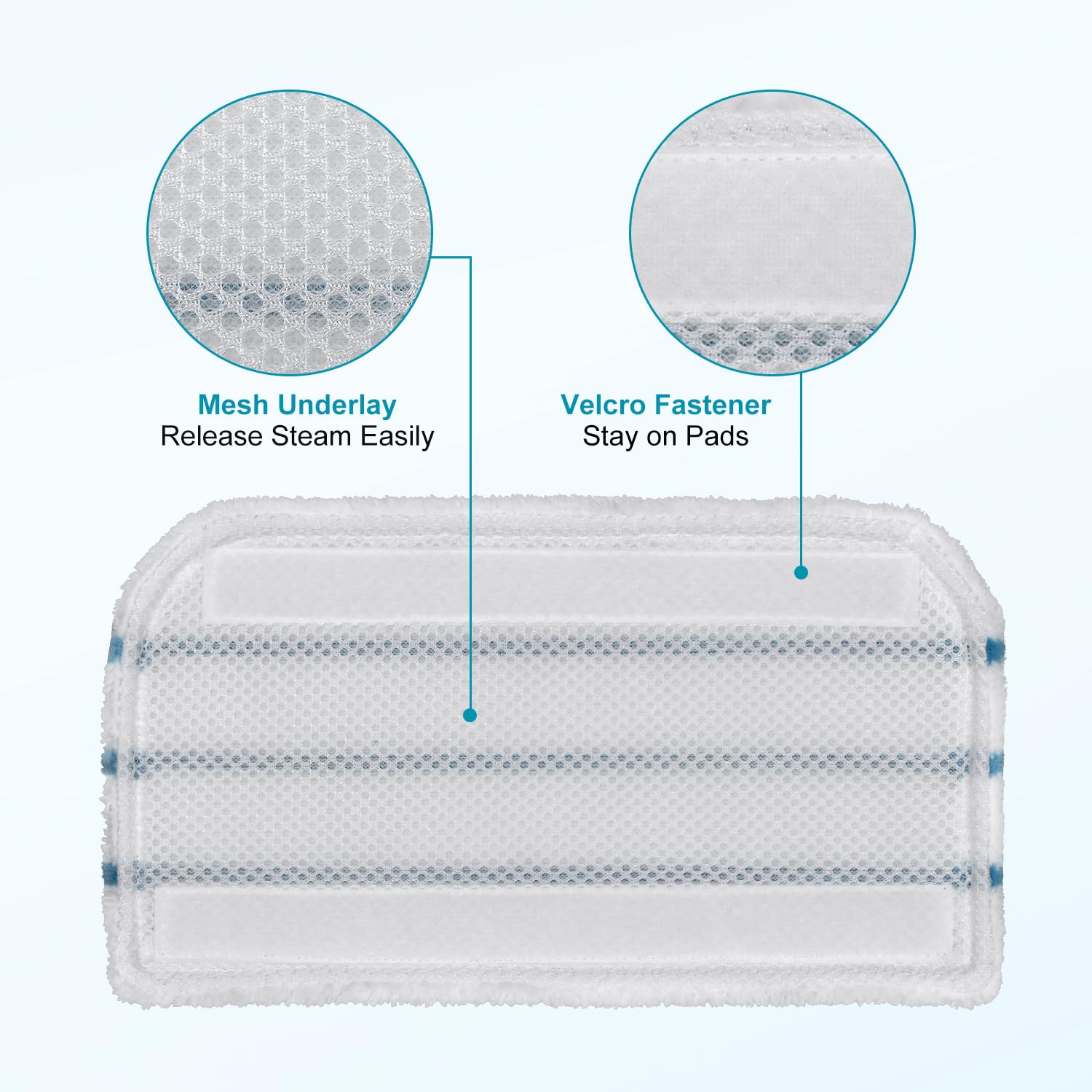 8 Pack Steam Mop Pads Replacement Compatible with Black+Decker Steam Mop SM1600, SM1610, SM1620, HSM13E1, HSMC1300FX, HSMC1321, HSMC1361SG SMP20 Black and Decker Steam Mop Pads for Floor Cleaning