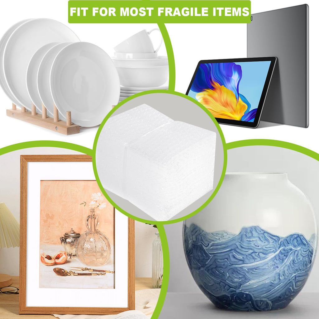 50 Pcs Bubble Pouch Wraps, 6''x8'' Clear Bubble Out Bags for Packing, Double Walled Cushioning Bags for Shipping, Storage and Moving(Not Self-Seal)