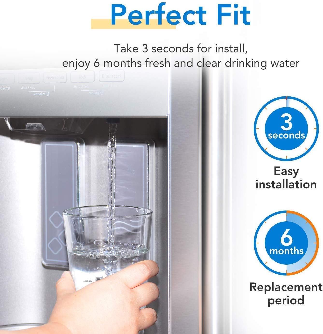 ICEPURE MWF Refrigerator Water Filter Replacement for GE SmartWater MWFP,HDX FMG-1, GWF, RWF1060, GSE25GSHECSS, 197D6321P006, WFC1201, PC75009, 9991, RWF0600A Refrigerator Water Filter 2Pack