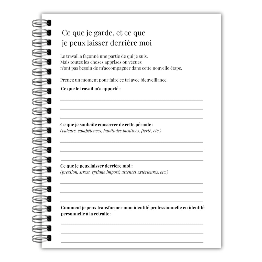 Mon Journal de Retraite, préparation, visualisation guidée, cadeau pour retraités et futurs retraités, Journal en Français, Livre de Retraite