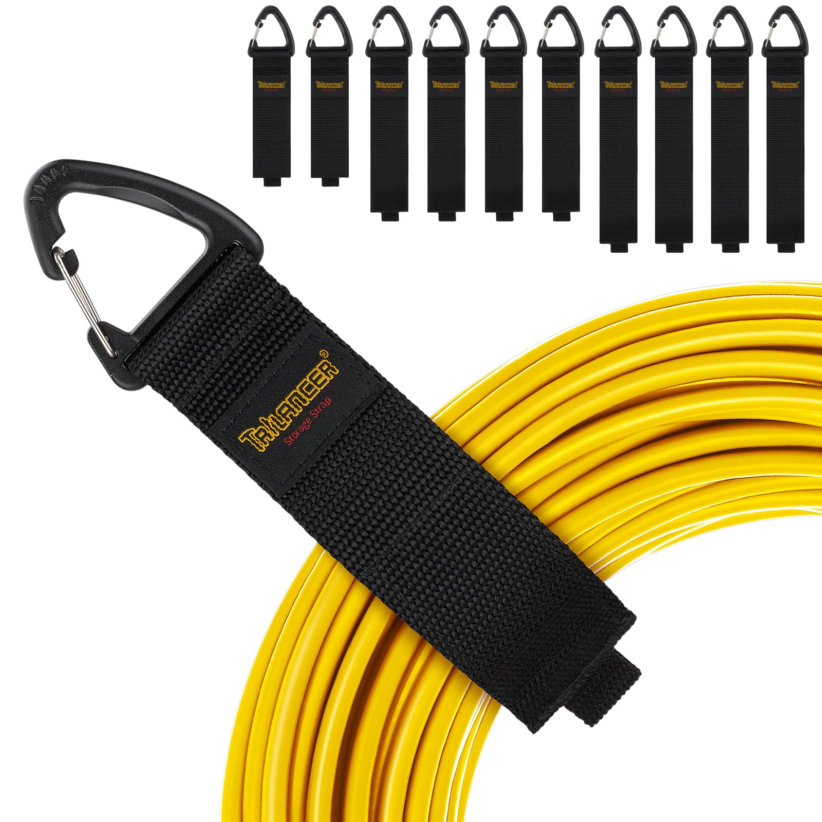 Trilancer Hook-and-Loop Storage Straps with Triangular Buckle to Hang on Walls for Cables, Wires, Rope, Hoses, Organization for Home, Garage or Workshop（2*S，4*M，4*L）