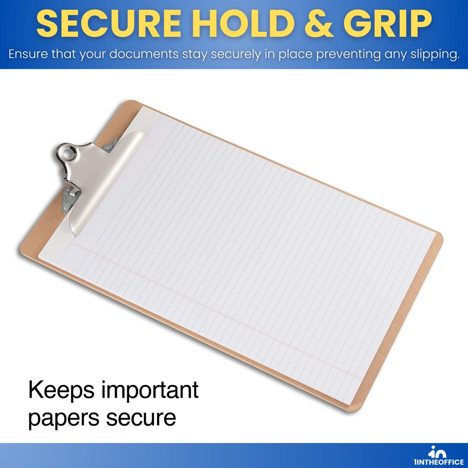 1InTheOffice Legal Size Clipboard, Heavy Duty Clipboard, Hardbound, Brown, 9x15.5 (3 Pack)