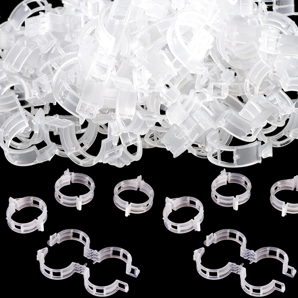 Plastic Tomato Clips, 2025 Upgrade Secured Plant Support Clips for Climbing Plant, Plastic Trellis Clip for Fixing Stem and Vine (300PCS)