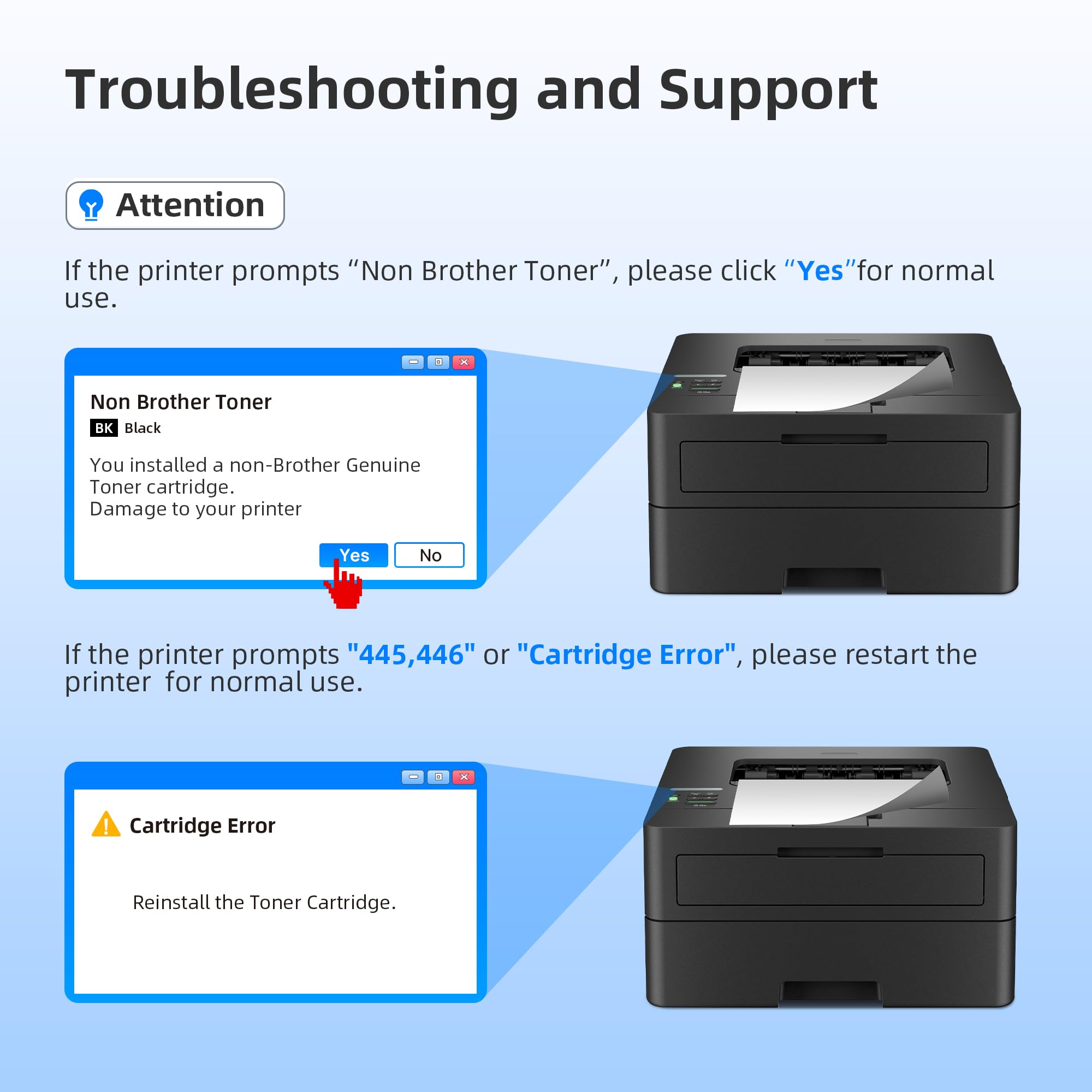 SUDLTO TN830XL Compatible for Brother TN830 XL TN 830 XL TN830BK Toner Cartridge for Brother DCP-L2640DW L2647DW MFC L2760DW L2807DW L2820DW L2900DW HL-L2400D L2405W L2420DW L2467DW Printer (2 Black)