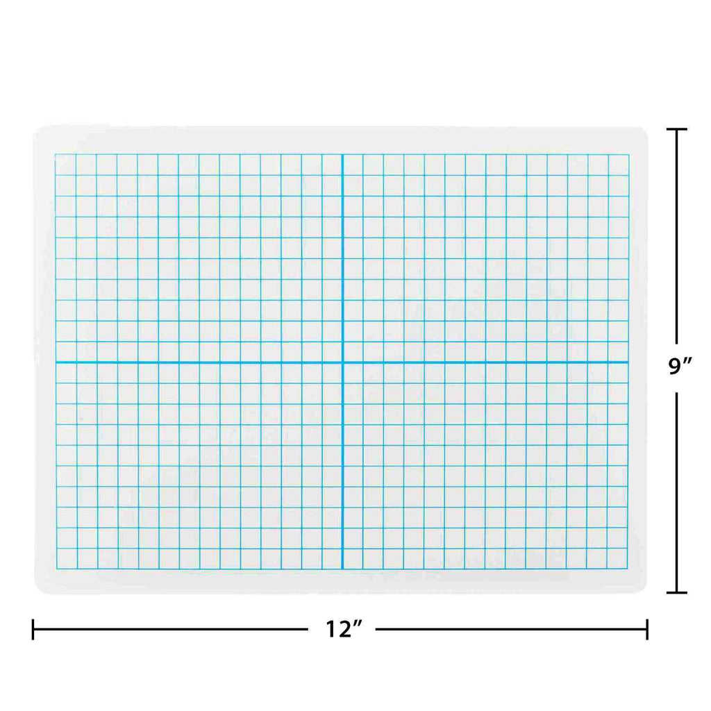 Dry Erase Lapboards with Grid Lines - Pack of 25 Graph Whiteboard Set - 9x12 - Student Single Sided - Improve Children's Classroom Learning with Portable White Boards