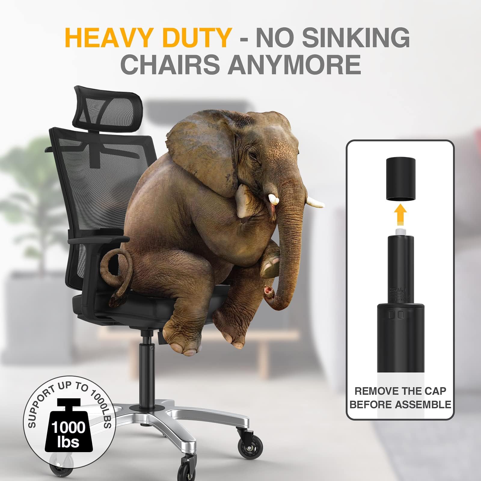 Fravnevi Office Chair Gas Lift Cylinder-Office Chair Replacement Parts, Heavy-Duty Gas Lift Cylinder Fits Most Chairs,Highest End Class 4 Hydraulic Pneumatic Piston,Universal Size