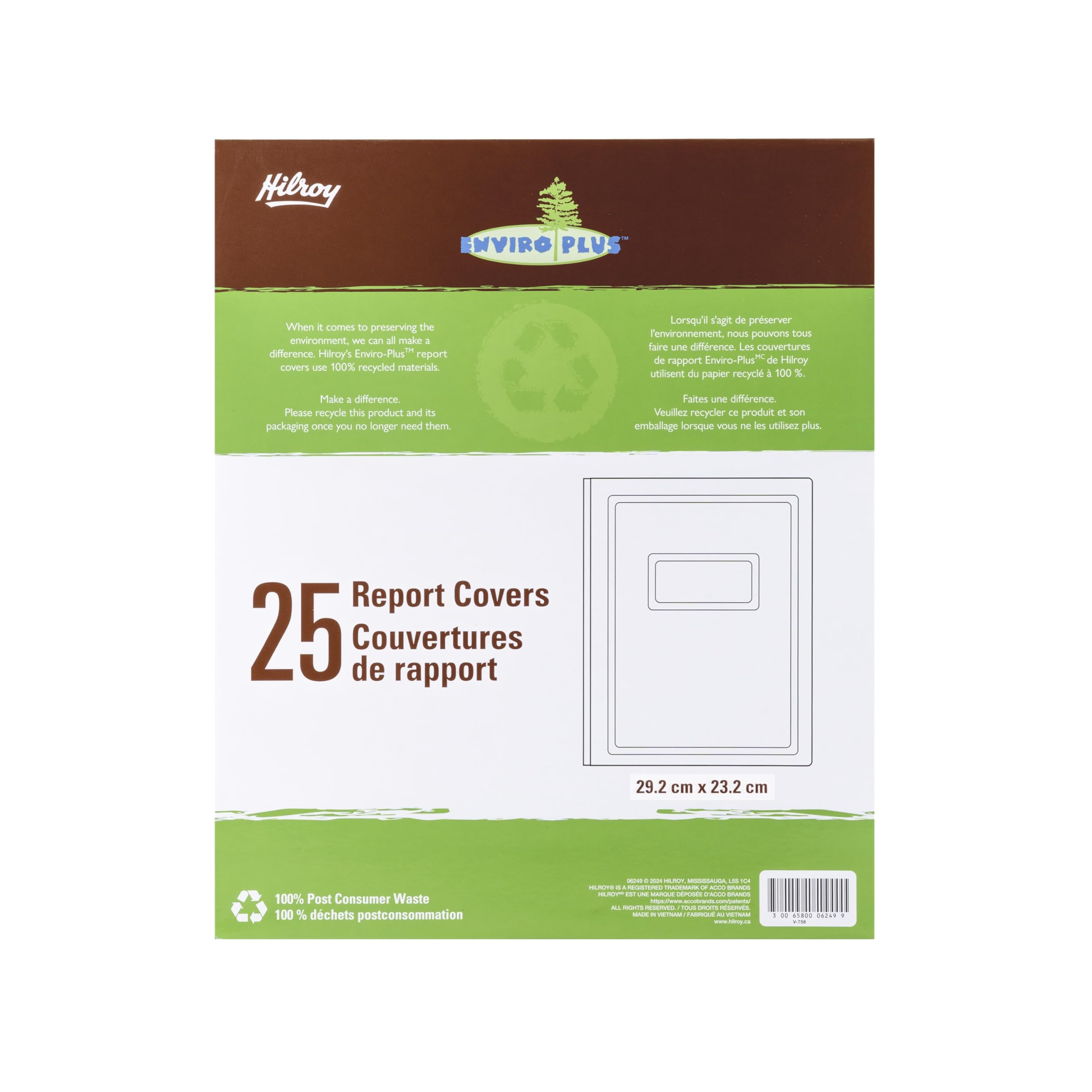 Hilroy 3-Prong Report Covers, 8-1/2" x 11", 25 Per Pack, Assorted Colours (06249)
