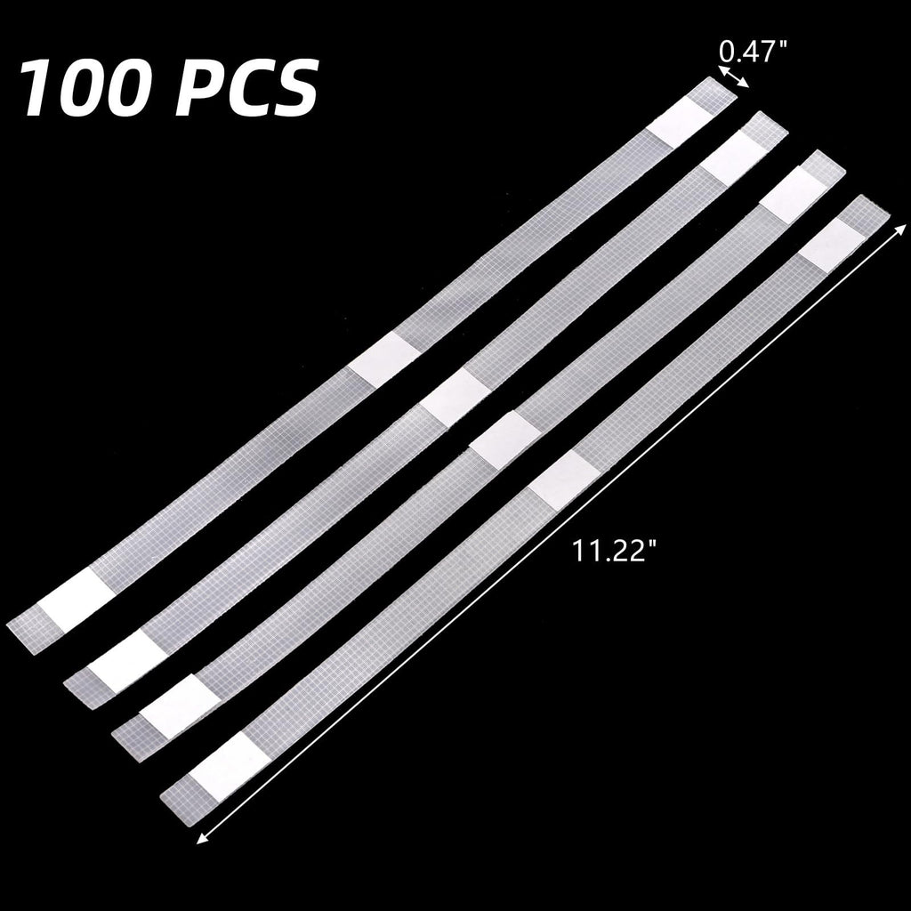 ZEAYEA 100 Pcs Glue Strips with Mesh Backing, 12 mm Hot Melt Adhesive Glue Strips for 80-110 Sheet Capacity, Thermal Binding Strips for Book Glue Binding Repair