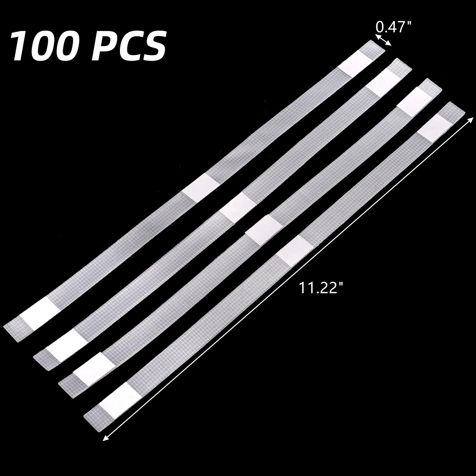 ZEAYEA 100 Pcs Glue Strips with Mesh Backing, 12 mm Hot Melt Adhesive Glue Strips for 80-110 Sheet Capacity, Thermal Binding Strips for Book Glue Binding Repair